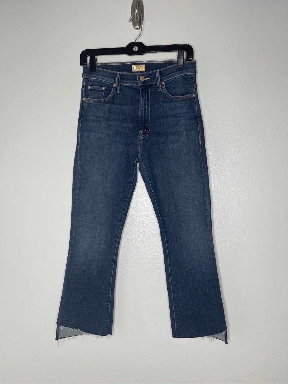 MOTHER The Insider Crop Fray in Girl Crush Wash